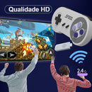 Videogame retrô SF900 Super Nintendo 5000 Game + 2 controles sem fio para videogame de 8 bits
