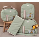 kit bolsa maternidade tema safari com mochila e trocador