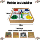 Jogos de Mesa 5x1 Xadrez, Dama, Ludo, Trilha, Jogo da Velha Educativos Jogos Classicos Zaramela