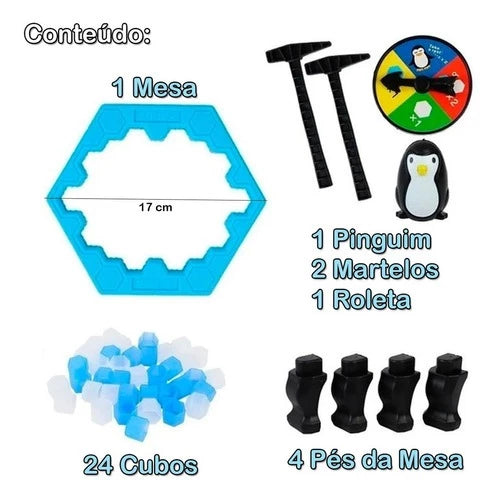 Jogo Quebra Gelo Pinguim Numa Fria Blocos Brinquedo Batendo Cubos de Gelo Tamanho Grande Art Brink