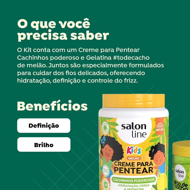 Kit Creme para Pentear Cachinhos Poderosos + Gelatina de Melão