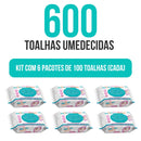 Kit com 6 Lenços/Toalhas Umedecidas Baby Star C/100