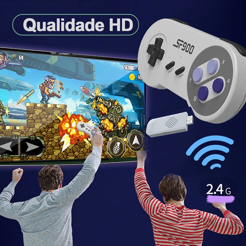 Videogame retrô SF900 Super Nintendo 5000 Game + 2 controles sem fio para videogame de 8 bits