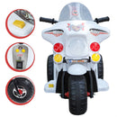 Moto Motinha Elétrica Infantil Com Som, Luz, Sirene de Polícia e Baú Zippy Toys